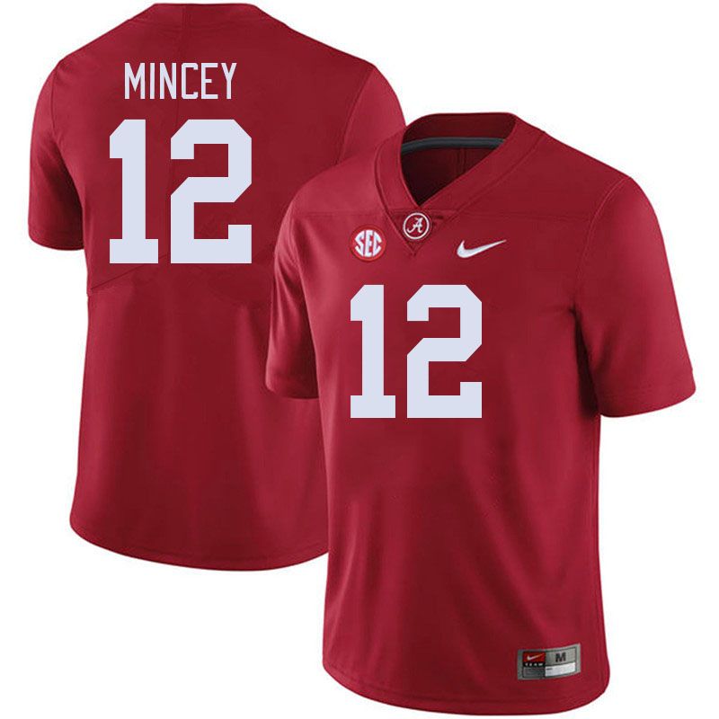 Men #12 Zavier Mincey Alabama Crimson Tide College Football Jerseys Stitched-Crimson